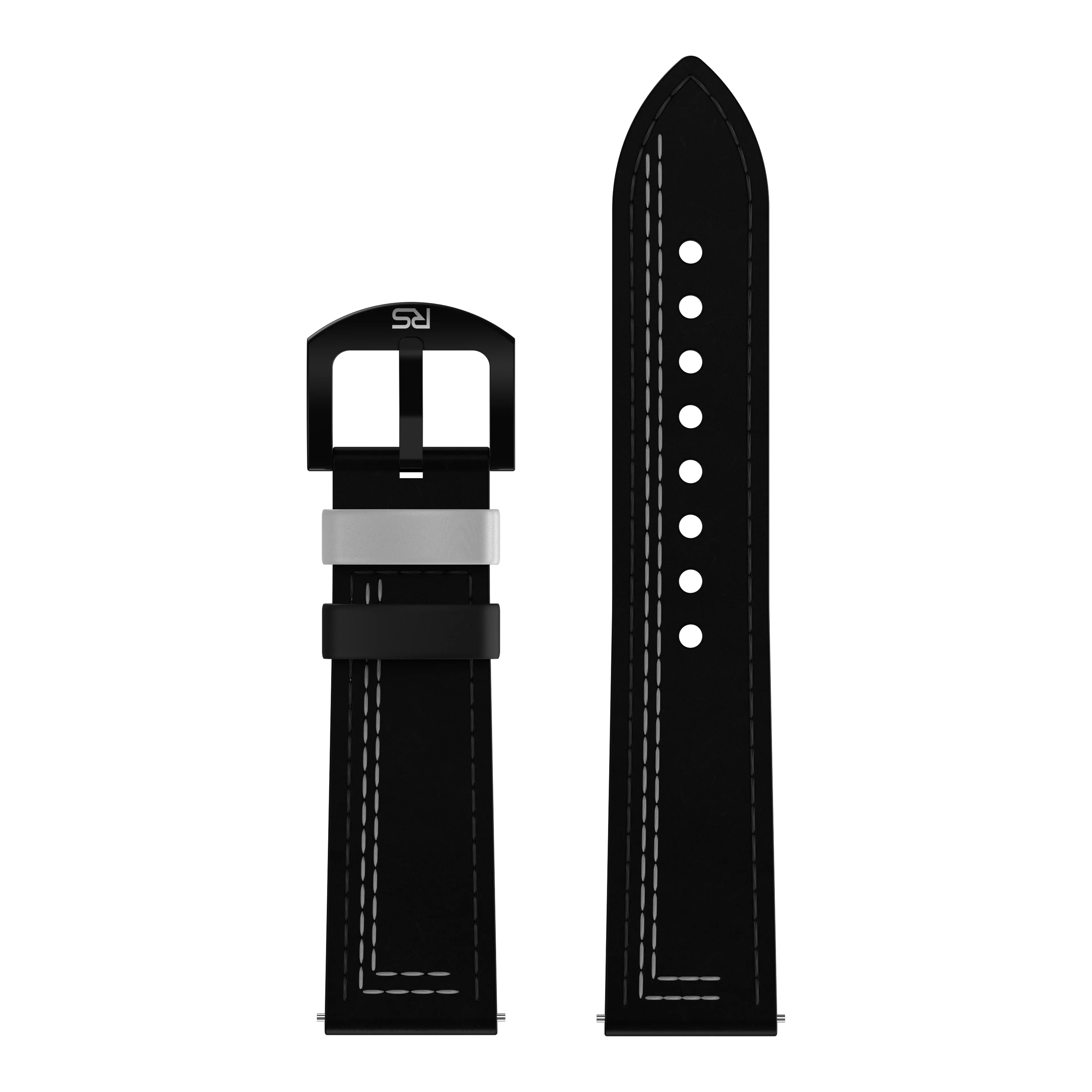 Black & White Leather Strap (Adjustable)