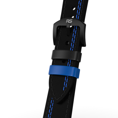 Black & Blue Leather Strap (Adjustable)