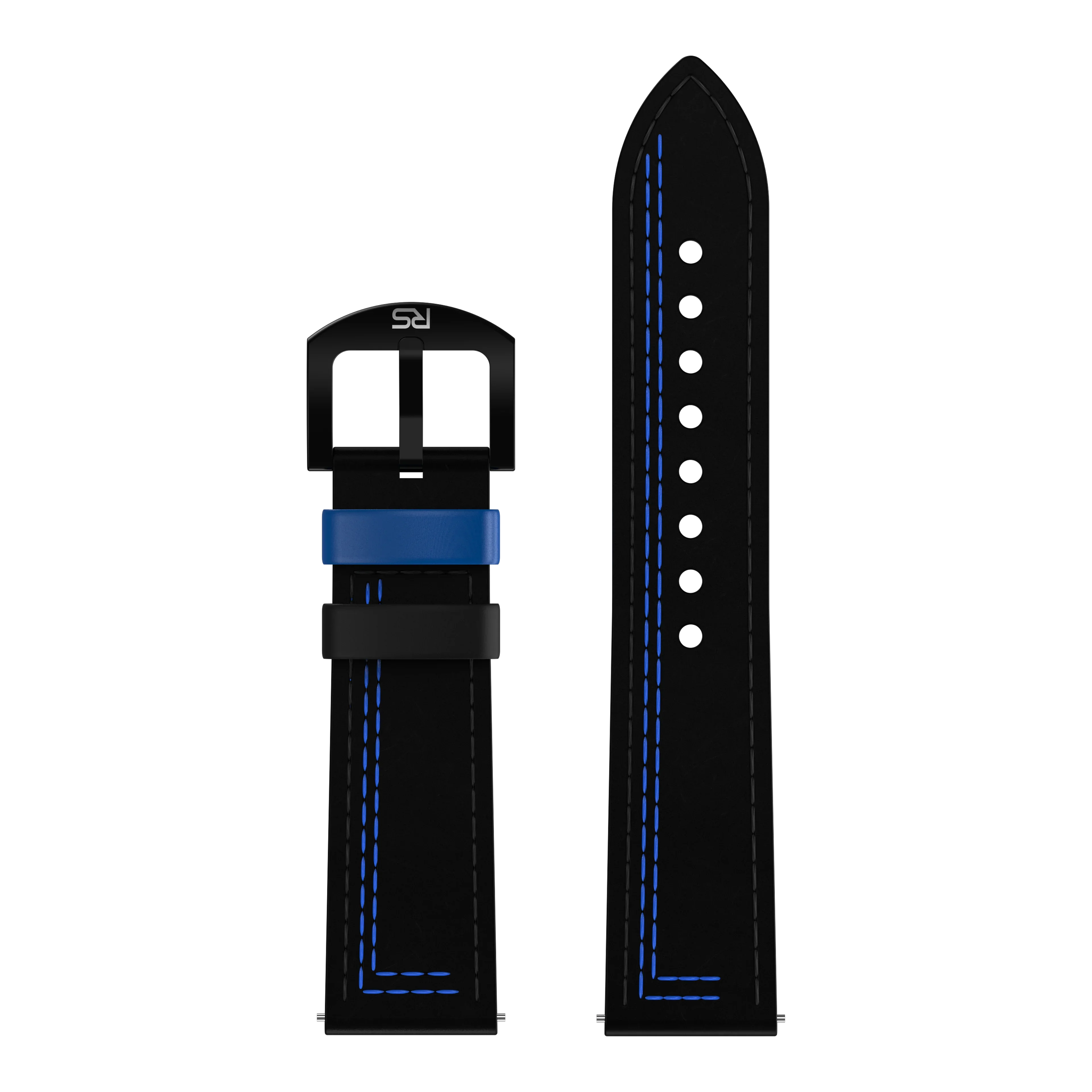Black & Blue Leather Strap (Adjustable)