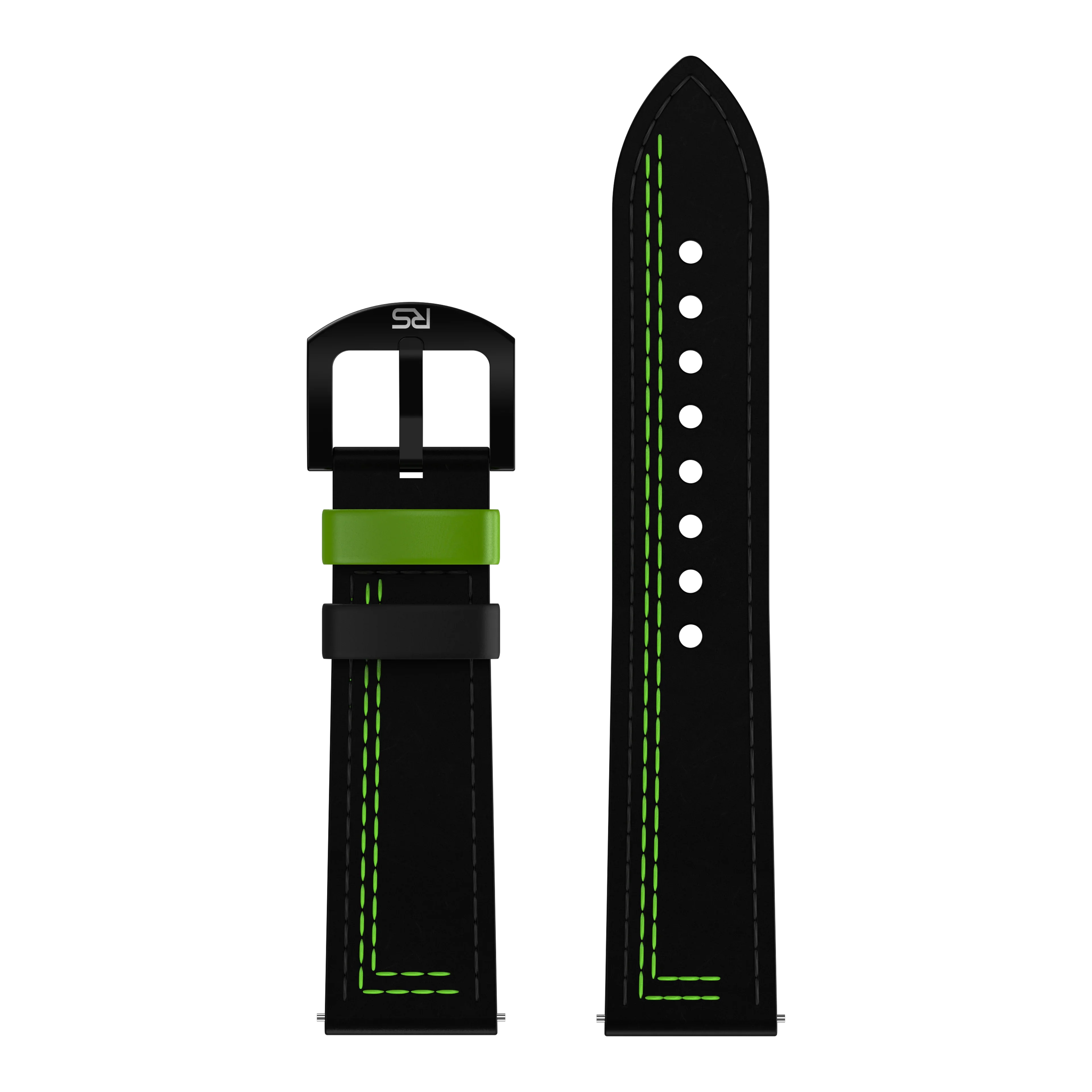Black & Green Leather Strap (Adjustable)