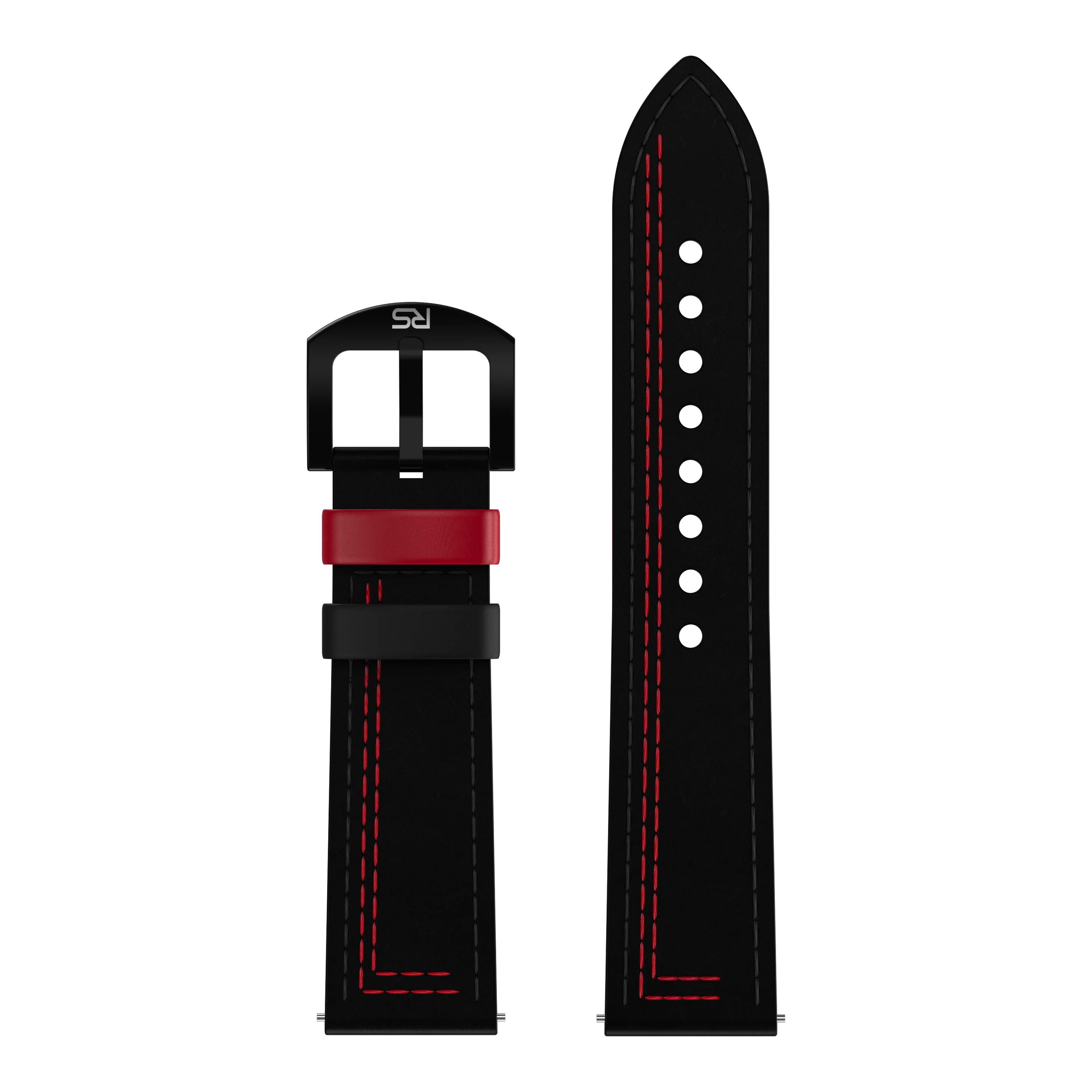 Black & Red Leather Strap (Adjustable)